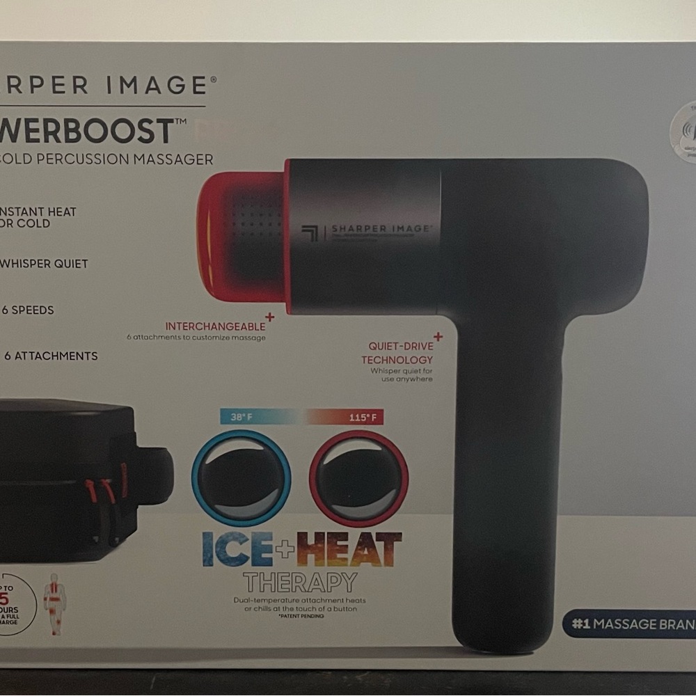Sharper Image Powerboost Massager - Black and Red
